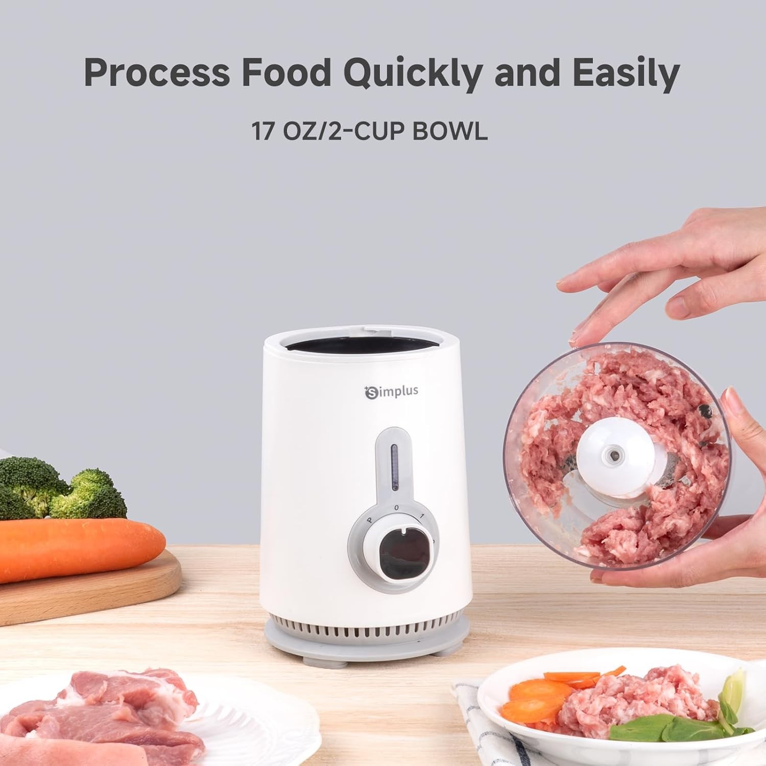 3-in-1 Kitchen Multi-Function Food Processor Set, Compact Electric Food Chopper