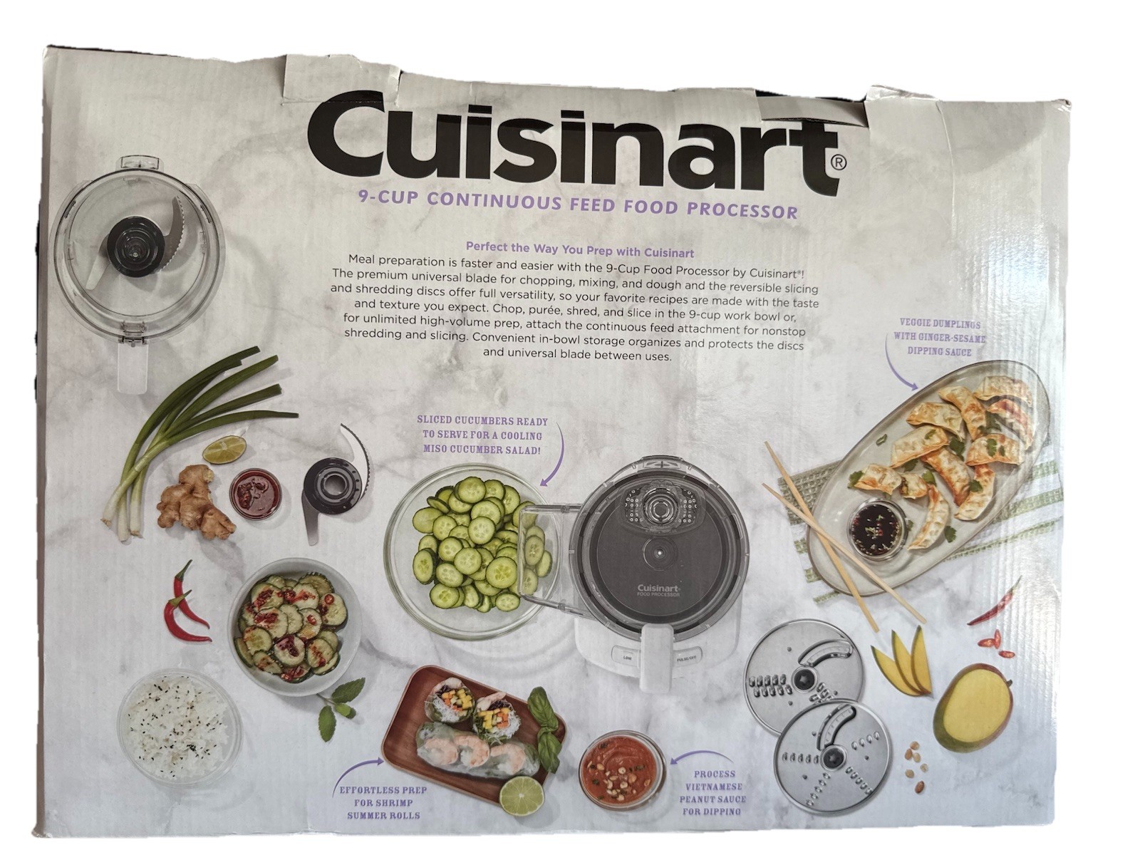 Cuisinart FP-9CF 9-Cup Continuous Feed Core Food Processor – White NIB