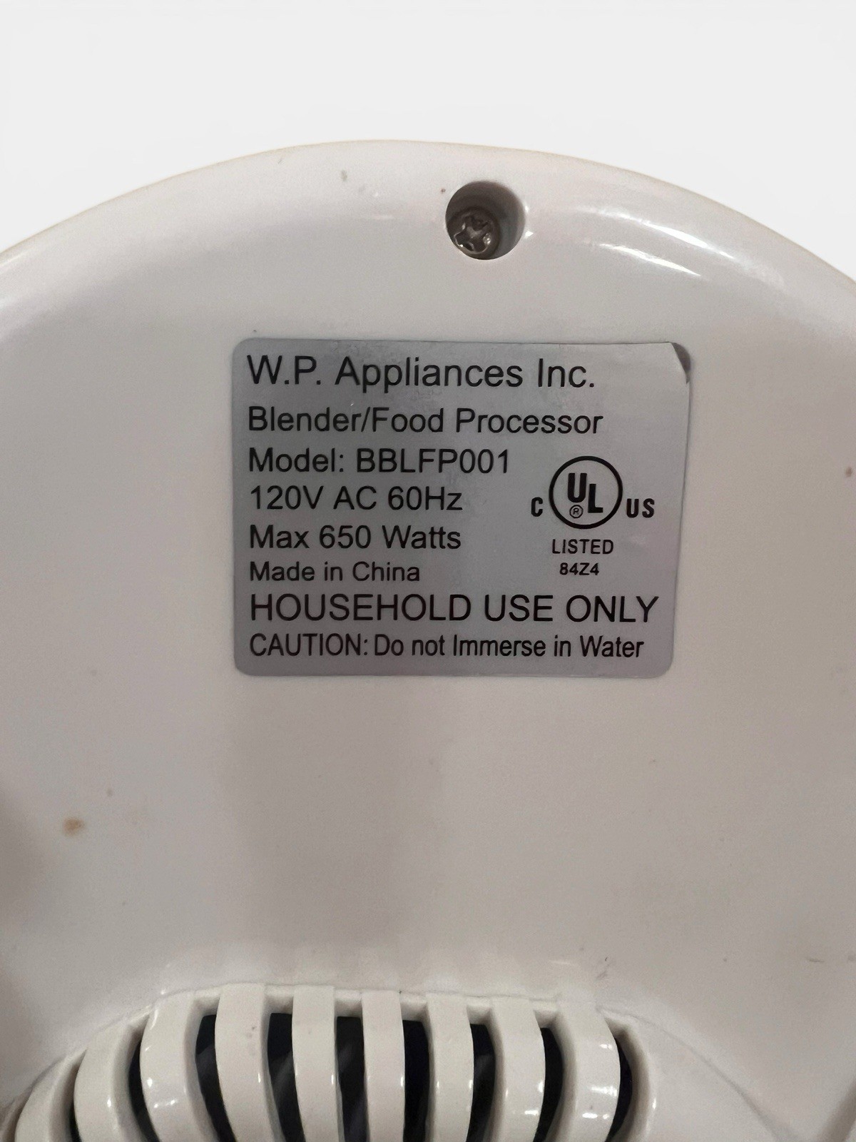 Wolfgang Puck Bistro Collection Food Processor White BBLFP001 Glass 6 Cups