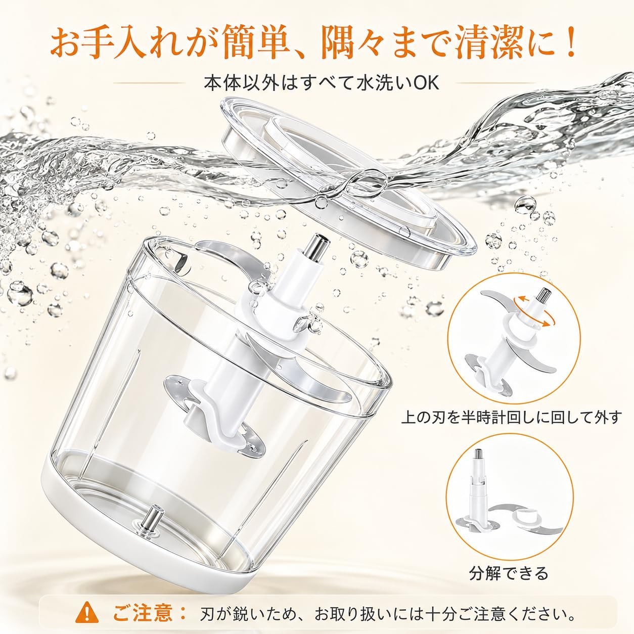 Happilaff 5-in-1 Food Processor 350W Chopper Blender 600ml Glass Bowl