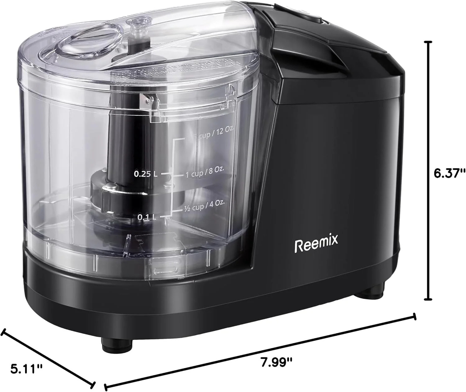 Reemix 1.5-Cup One-Touch Electric Food Chopper, 100W Mini Food Processor Meat Gr