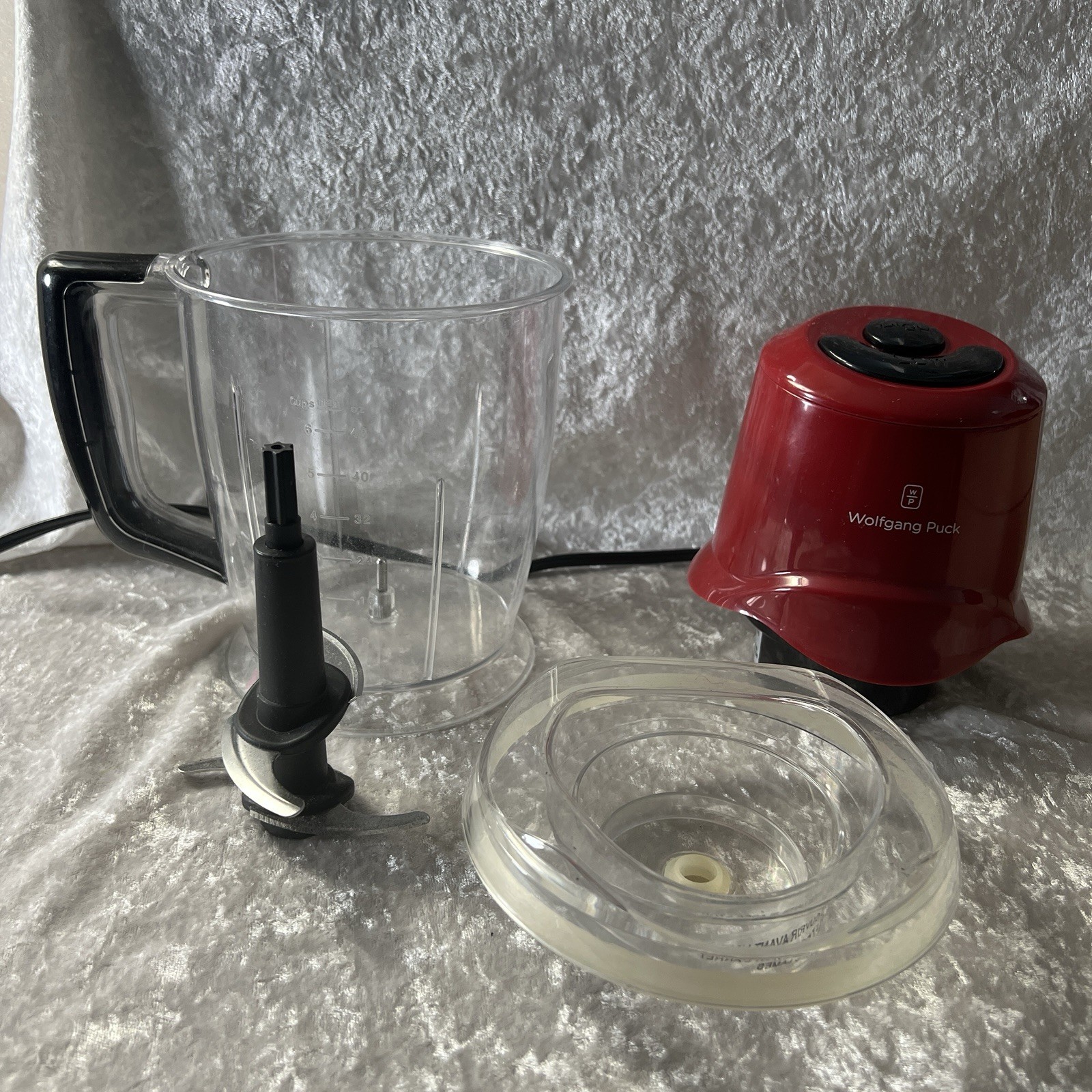Wolfgang Puck Red Food Chopper Electric Processor 400W 6 Cups 48 Oz BQBCOO10