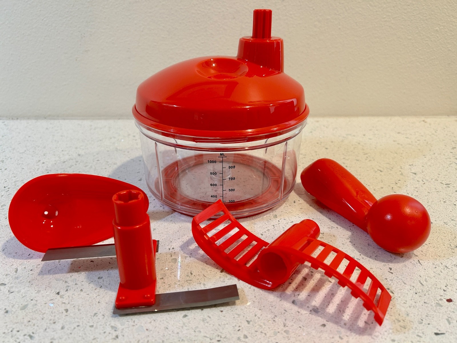 TUPPERWARE Quick Chef Pro System Manual Turn Handle Food Processor – EXC. COND!