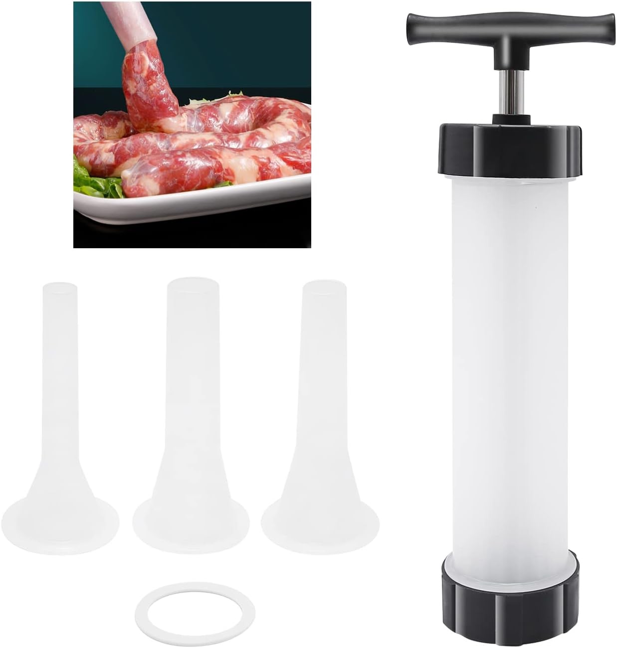 Homemade Sausage Maker Kitchen Stuffer Tool Manual Meat Filling…