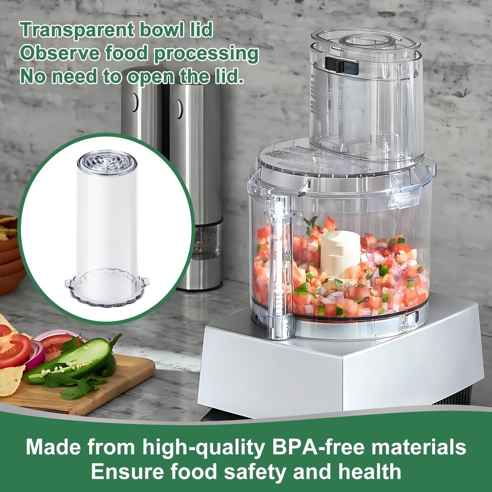 Large Locking Pusher Replacement for Cuisinart Food Processors DLC-5, DLC-10C, D