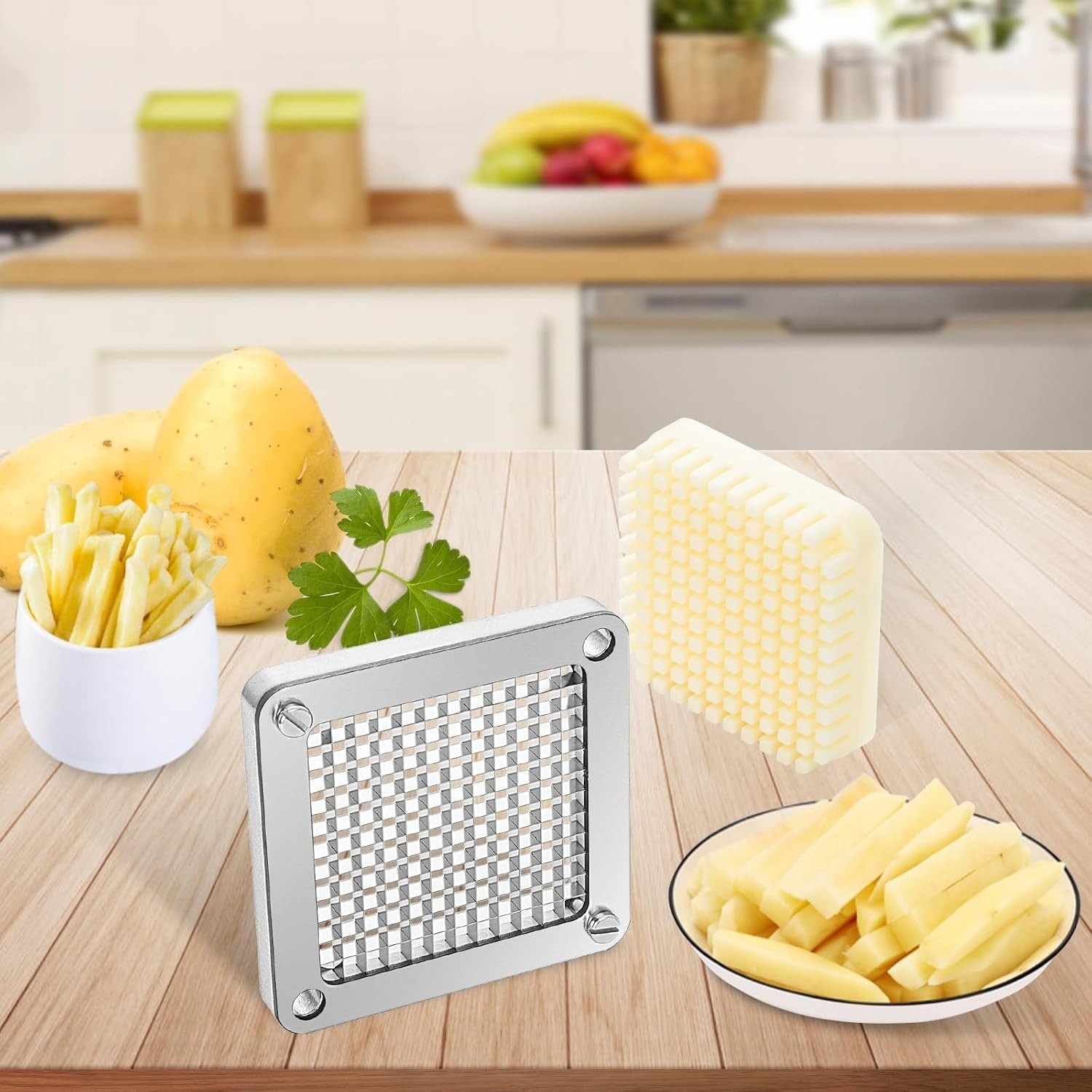 Replacement Chopper Blade, 1/4″, 3PCS French Fry Blade Assembly W 6 Extra Knives
