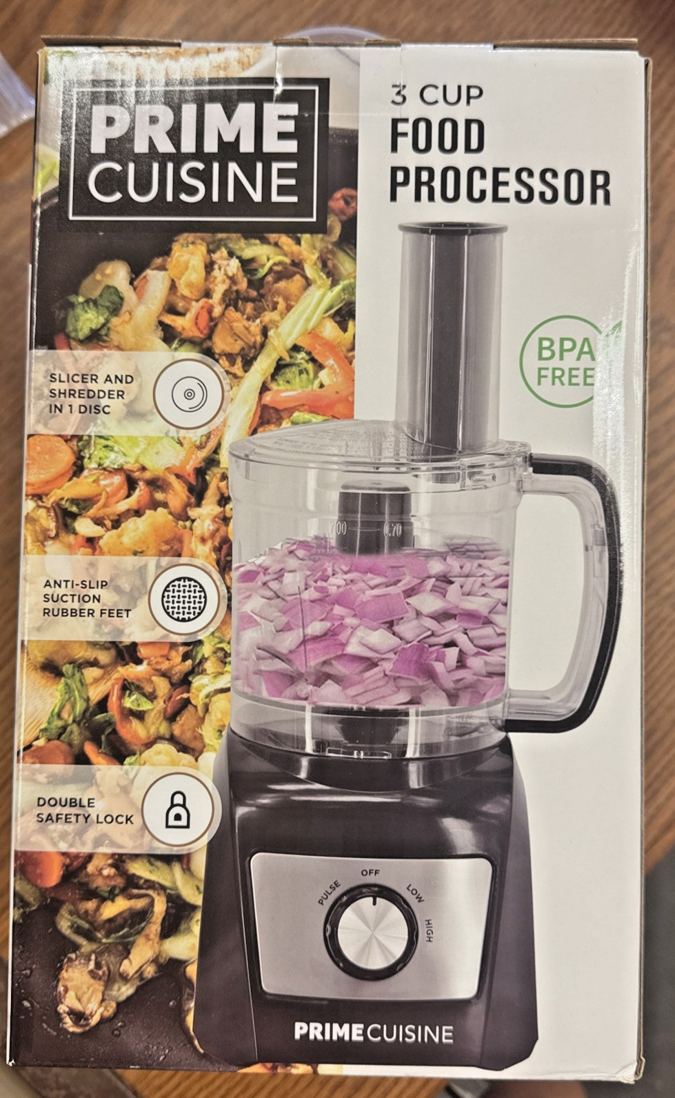 Prime Cuisine Electric Vegetable Chopper And Food Processor, 3 Cup Capacity 11t