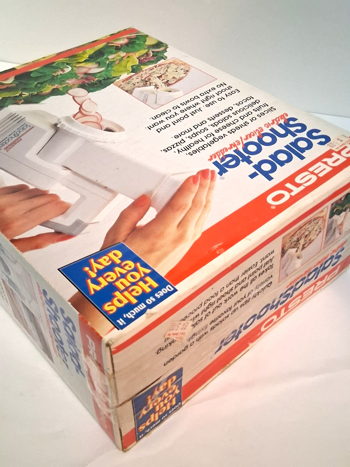New in Box Vintage Presto Salad Shooter 1993 Shredding & Slicing Cones Electric
