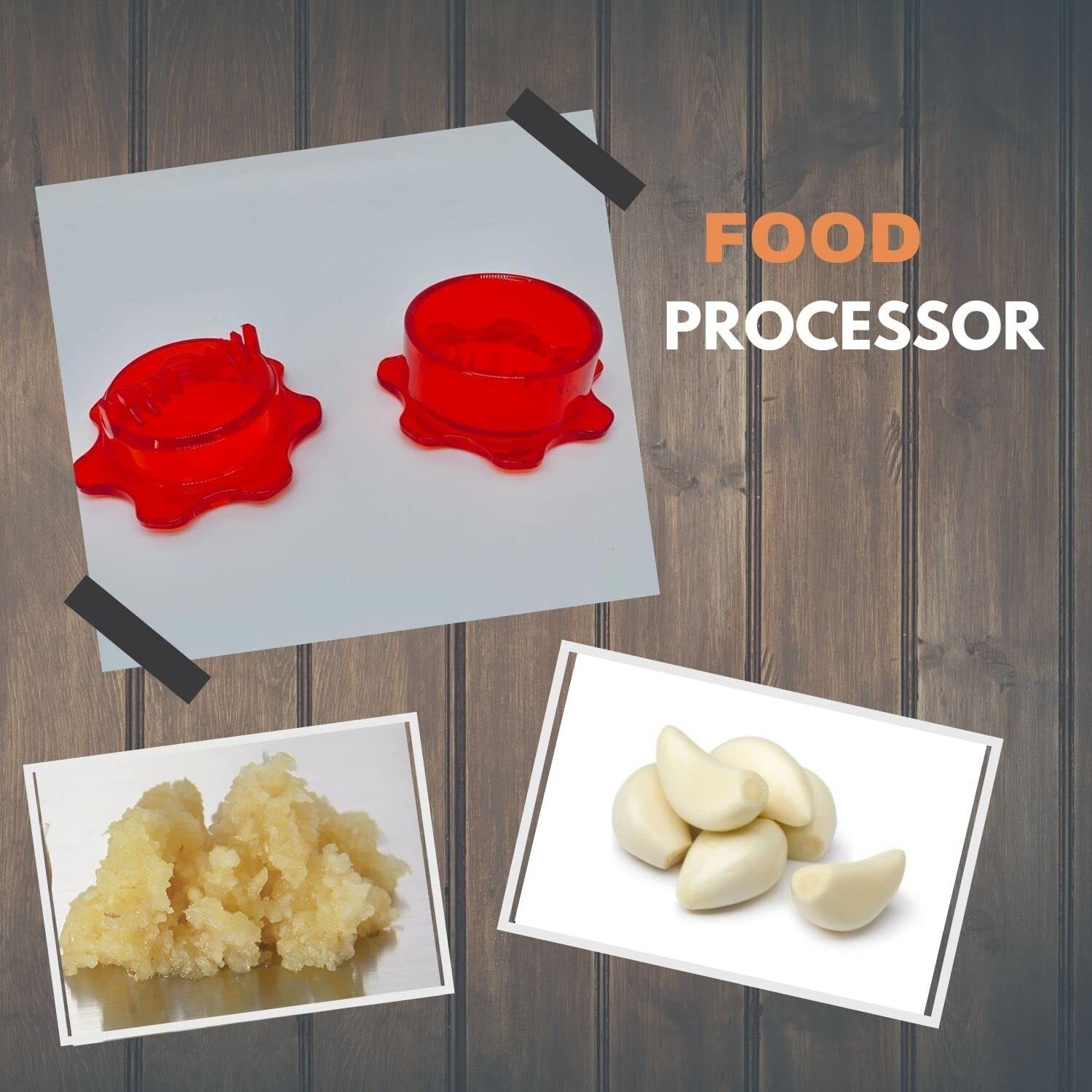 Food Processor-Garlic Mincer Press with a Twist fourth Generation(Red mincer)