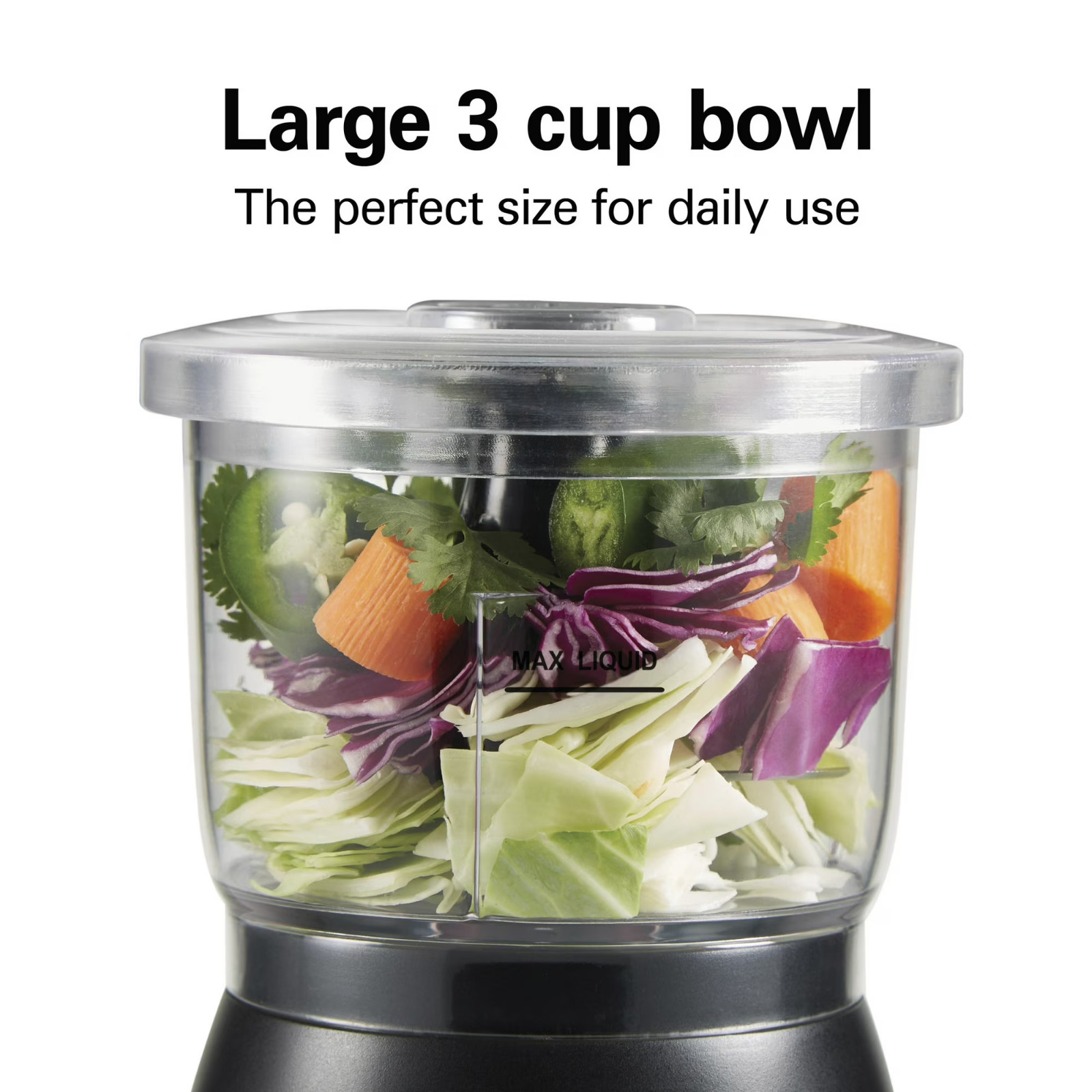 Hamilton Beach Stack & Press 2 Speed Food Chopper & Mini Food Processor, 3-Cup