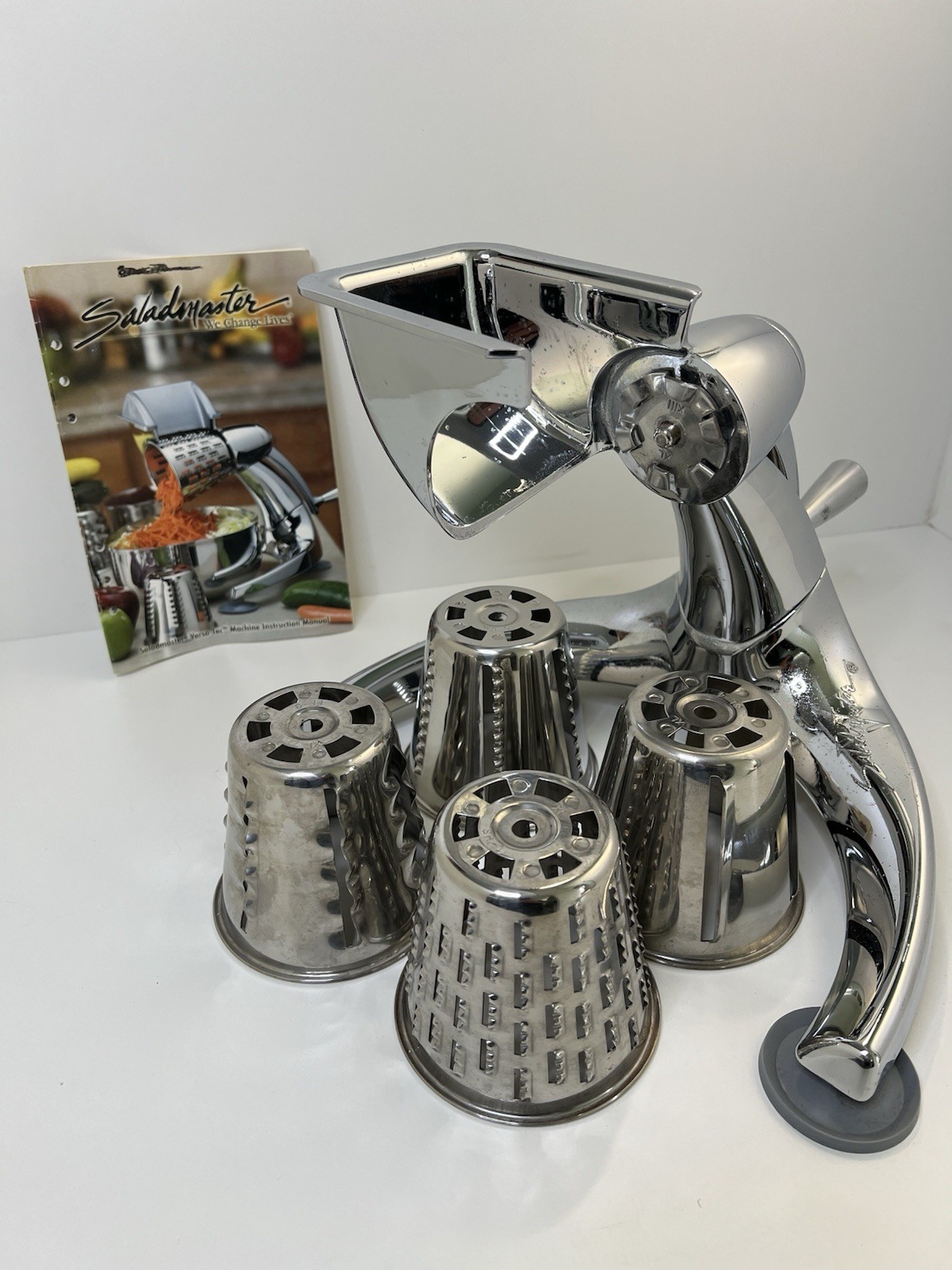 SALADMASTER Five Star Food Processor Slicer Shredder Machine w/ 4 Cones