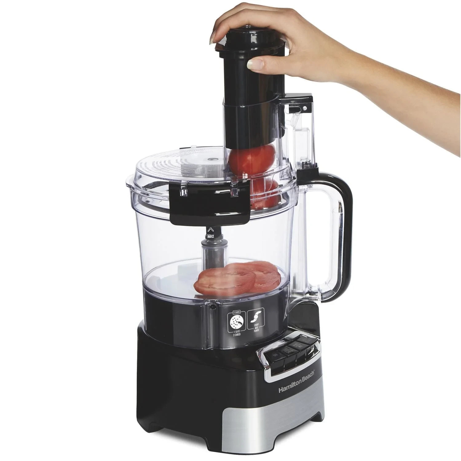 Hamilton Beach 10 Cup Food Processor and Chopper with Stack & Snap Design, Black