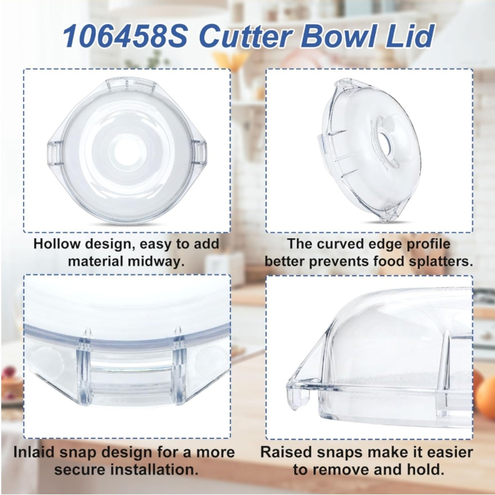 106458S Cutter Bowl Lid Fit for Robot Coupe R2,R2B, R2 Dice, R2 Ultra Dice