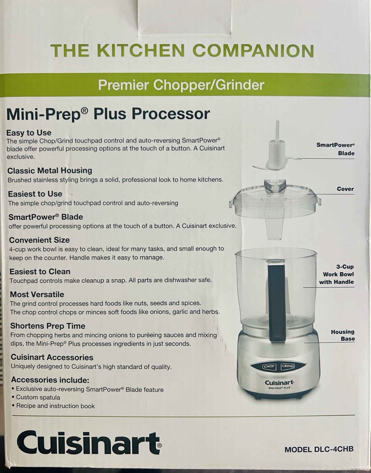 Cuisinart Mini-Prep Plus 4-Cup Food Processor Chopper Grinder DLC-4CHB Tested