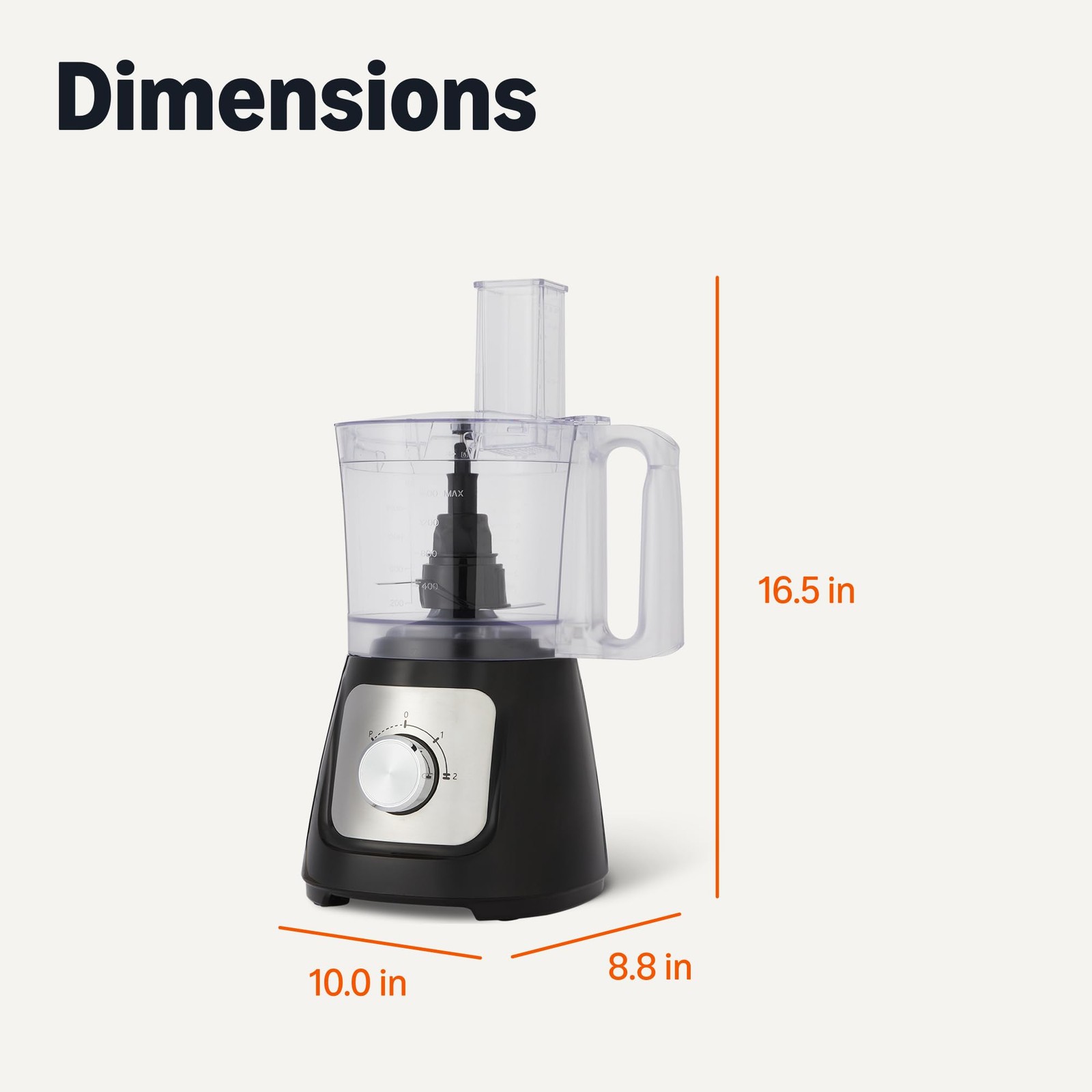 Retailer Basics FP9079DA-UL Food Processor 10 Cup Bowl 2-Speed 500 Watt Black