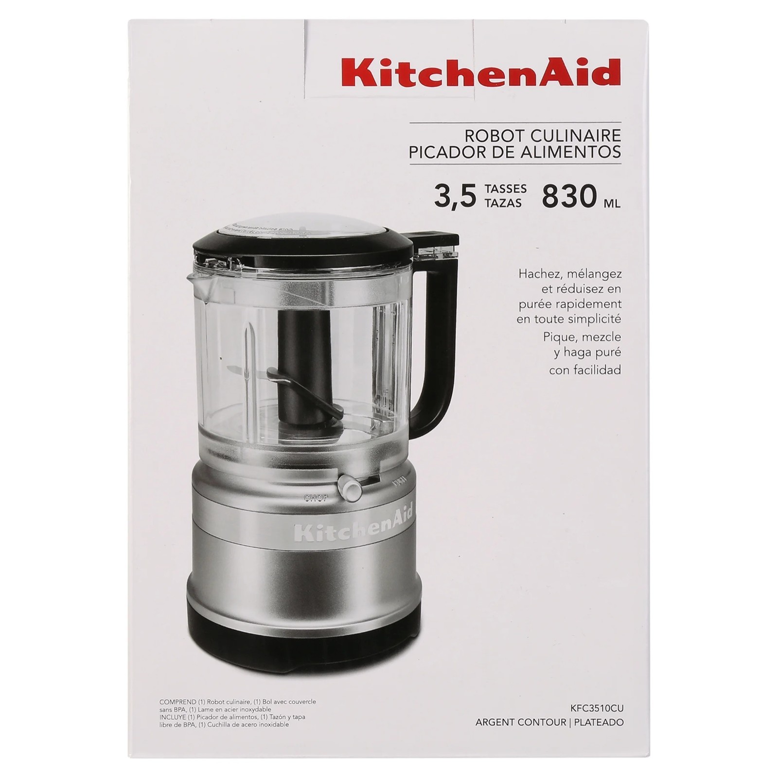 KitchenAid 3.5 Cup Food Chopper – KFC3510, Silver Color