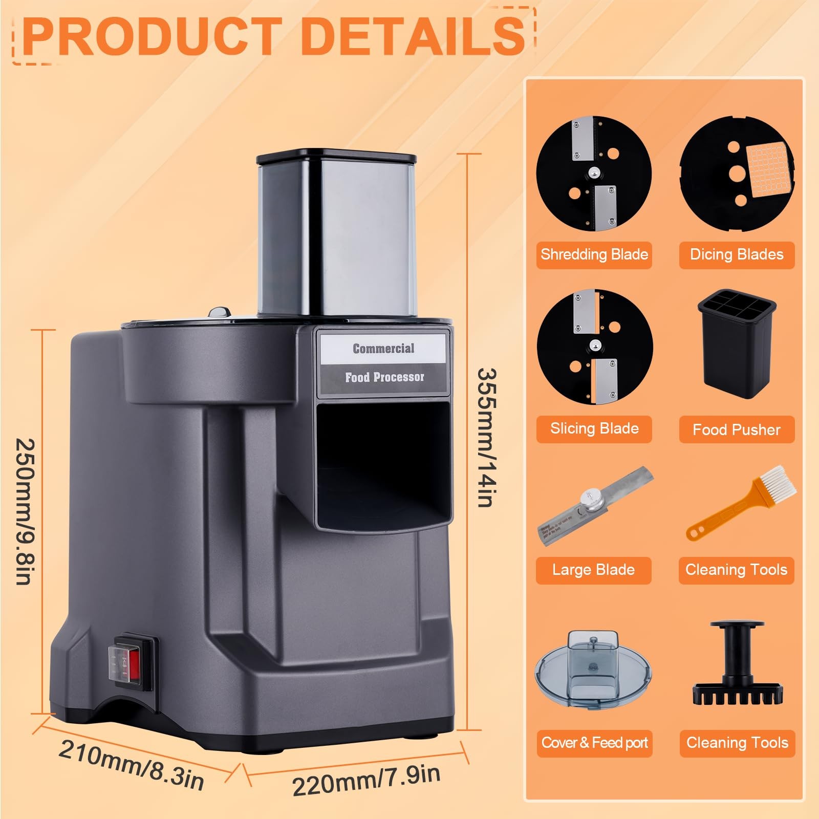 Commercial Vegetable Dicer Chopper 3 IN 1 Food Processor Automatic Potato Sli…