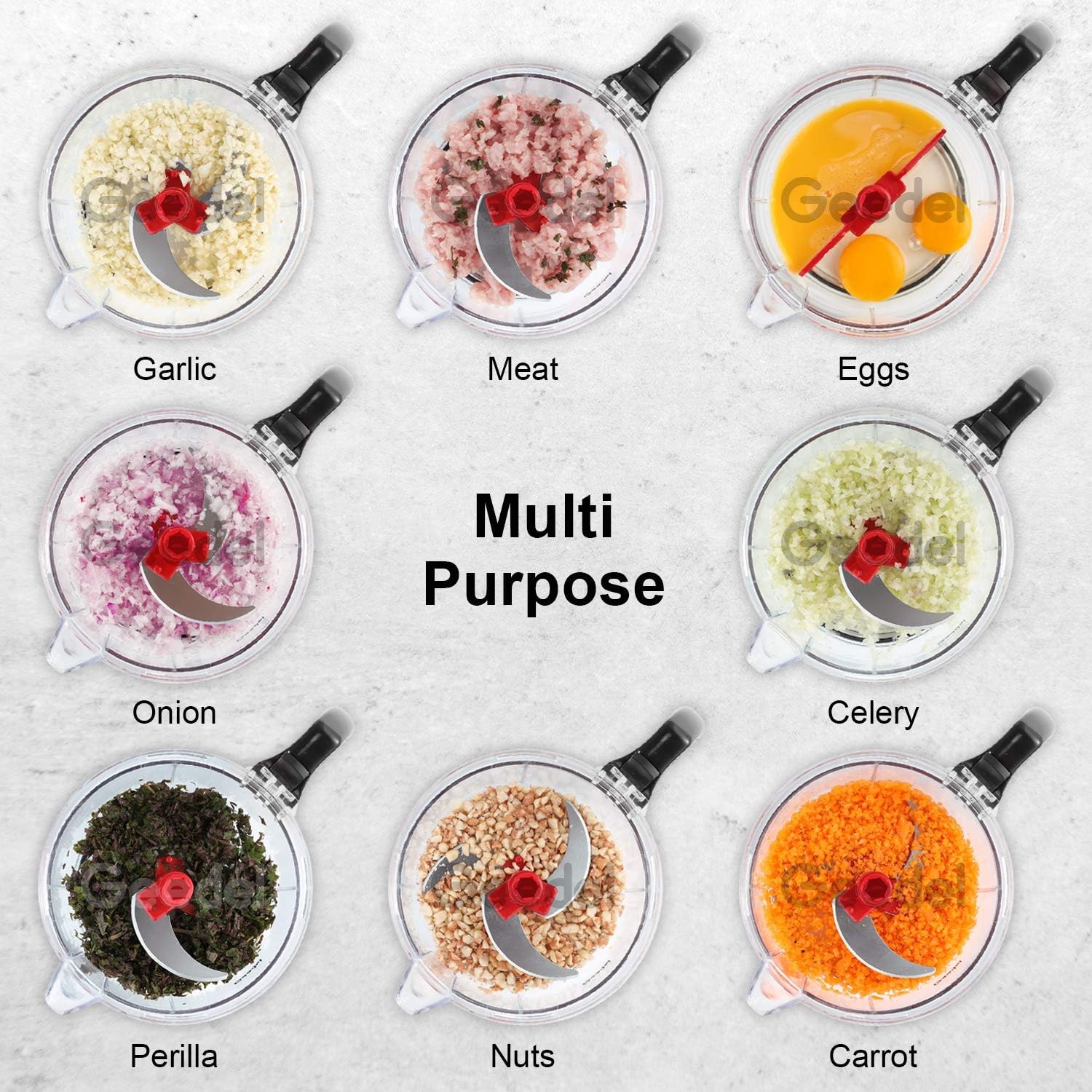 Manual Food Chopper, Vegetable Processor, Easy to Clean Rotary Chopper