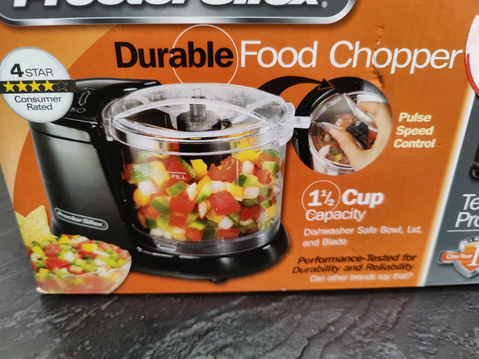 Proctor Silex 72507 1.5 Cup Durable Food Chopper BRAND NEW 1 1/2 Cup Capacity