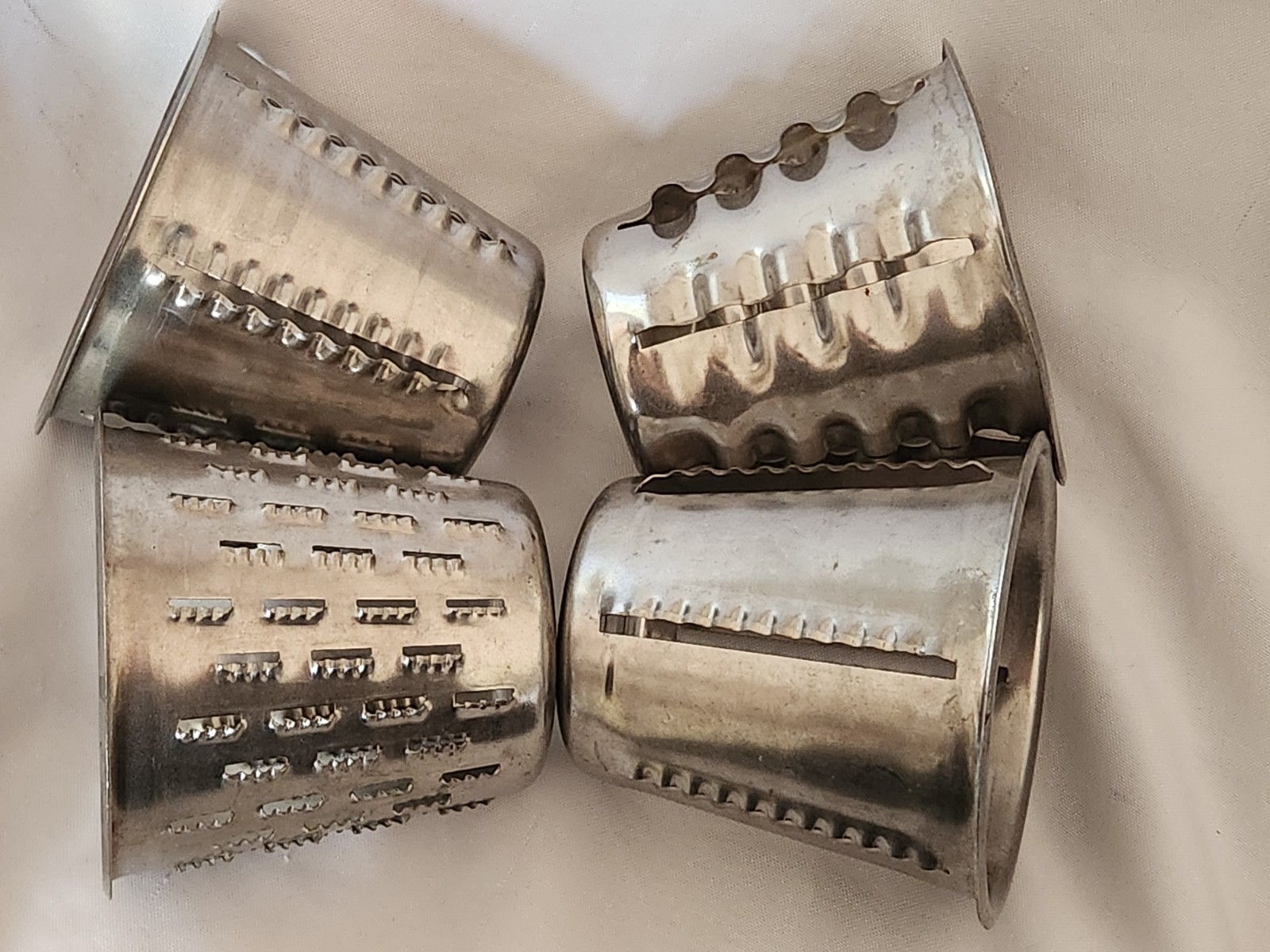 Set Of 4 Vintage Towncraft Cutter Food Processor Cones ONLY 1-G 2-G 3-G 5-G