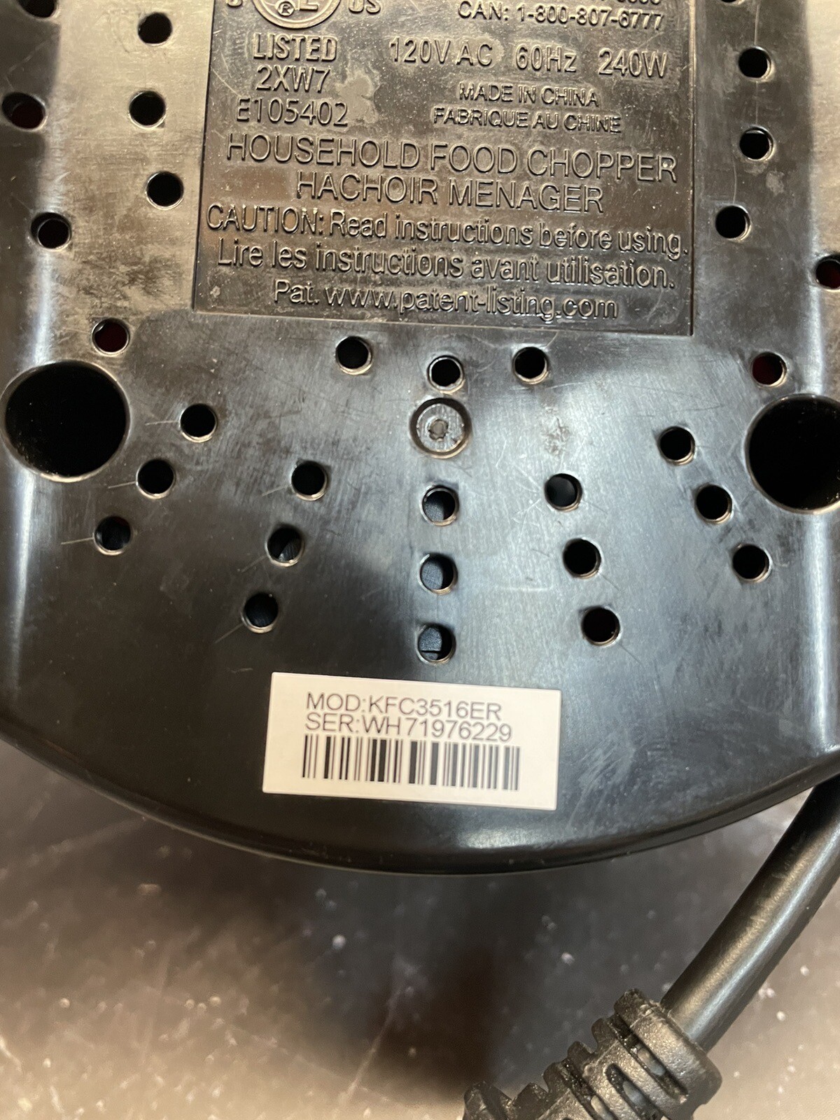Kitchenaid KFC3516ER Replacement Motor Base Red