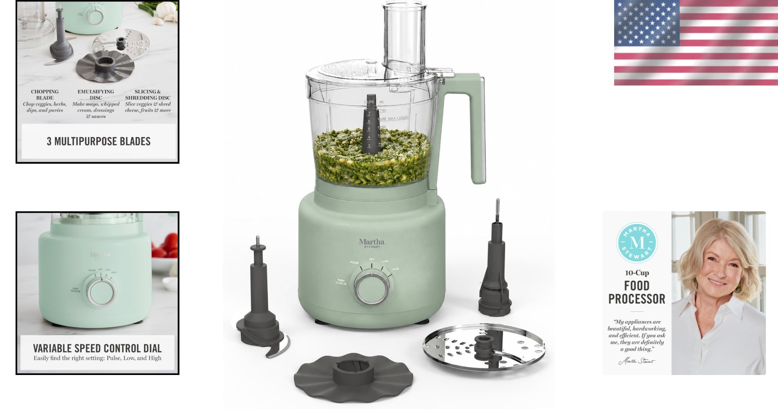 10-Cup Electric Food Processor for Versatile Chopping & Slicing – Honeydew Green