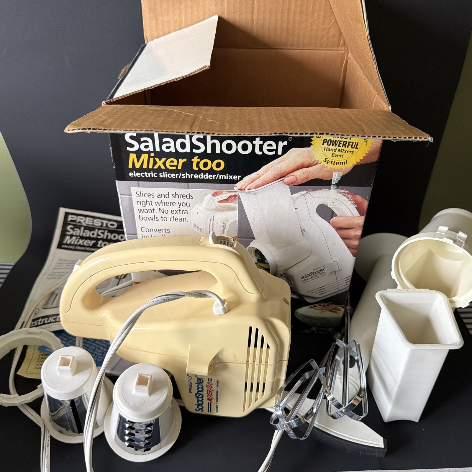 Presto Salad Shooter & Mixer Too 02980 Electric Slicer Shredder & Mixer Working