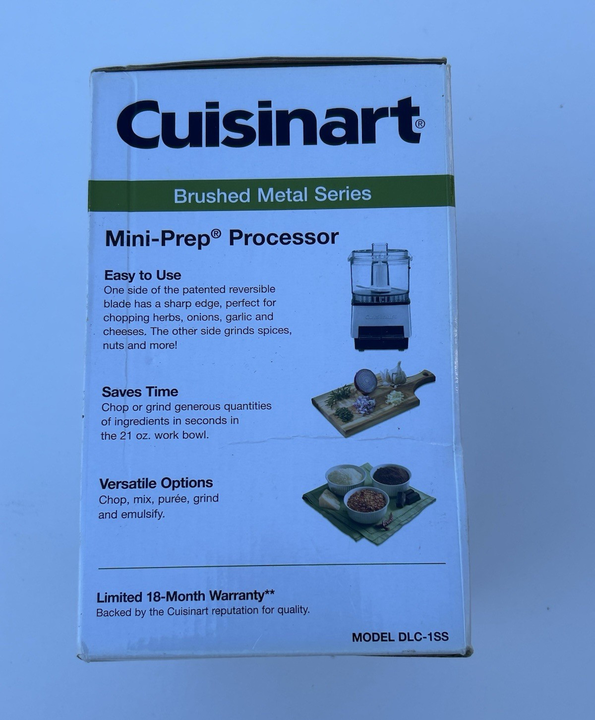 Cuisinart DLC-1SS Mini Food Processor 21oz 250W 2-Speed Reversible Blade