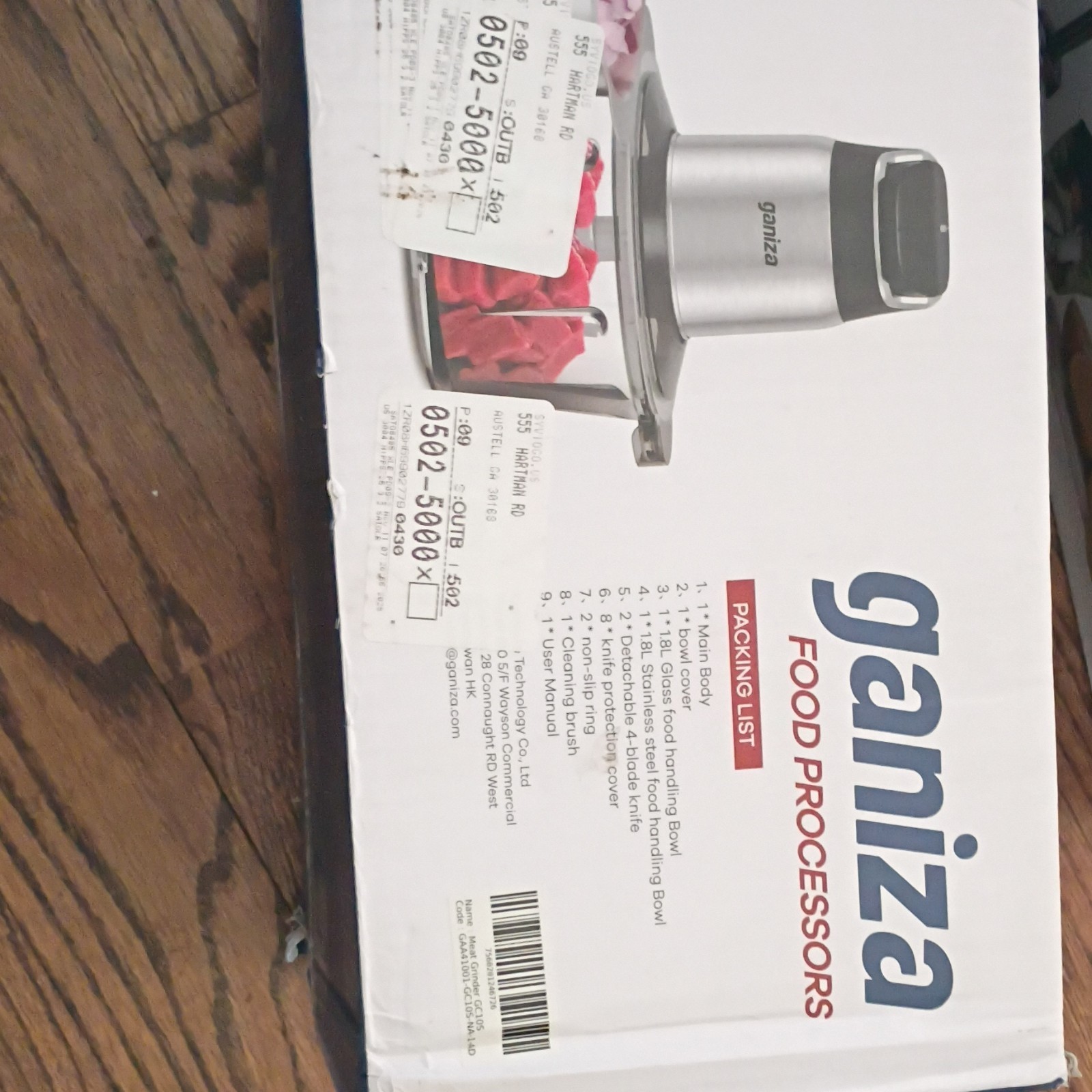 Ganiza Mini Food Processor 450W 1.8L Stainless Steel 2-Speed Silver/Black