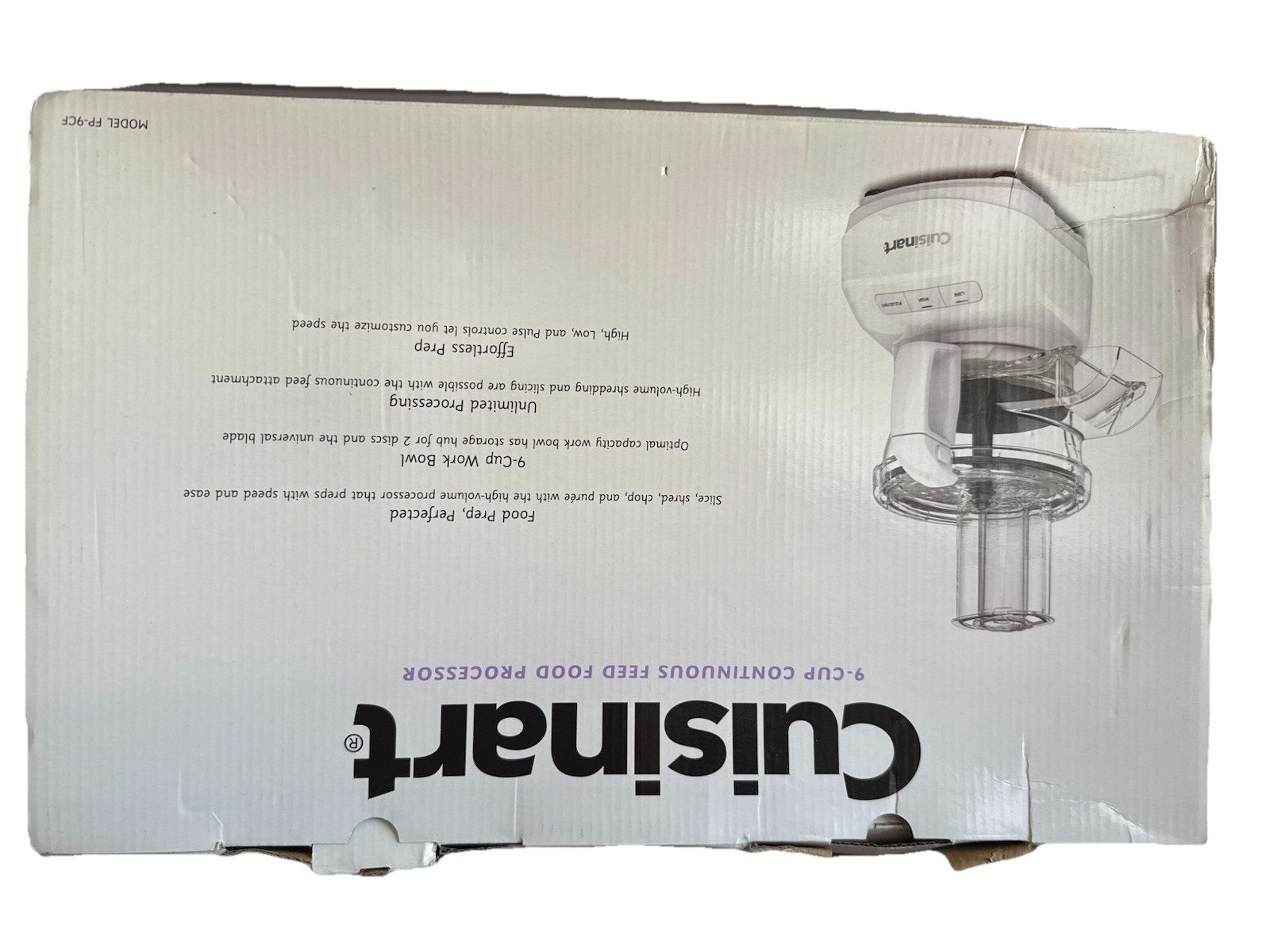 Cuisinart FP-9CF 9-Cup Continuous Feed Core Food Processor – White NIB