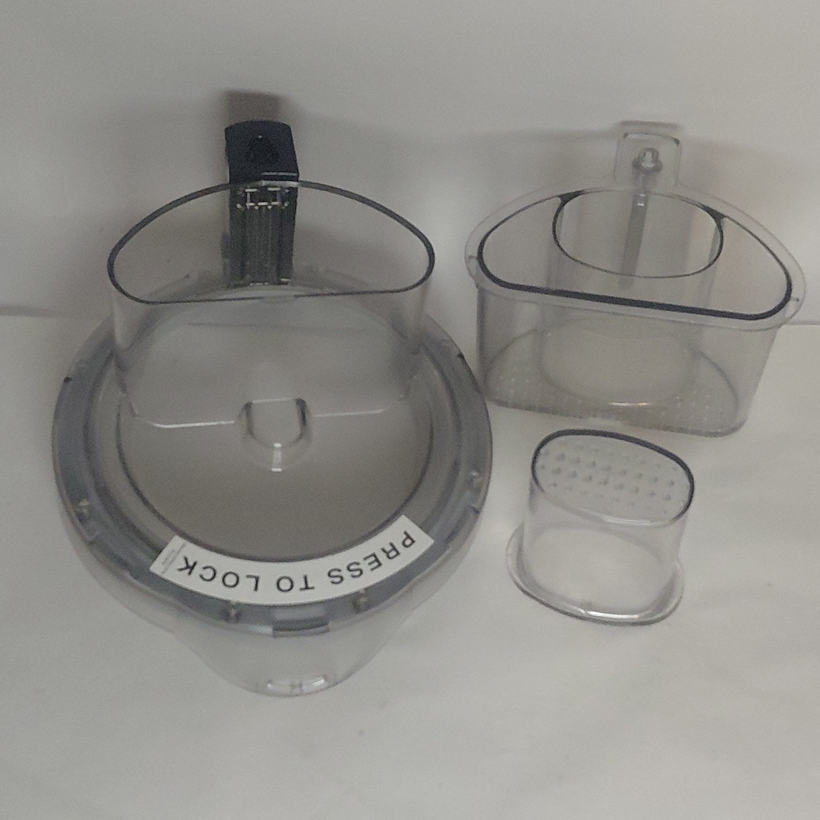 OEM~Cuisinart FP-16WBC Work Bowl Cover +FP-16LP/FP-16SP Lg/Sm Pusher For FP-16DC
