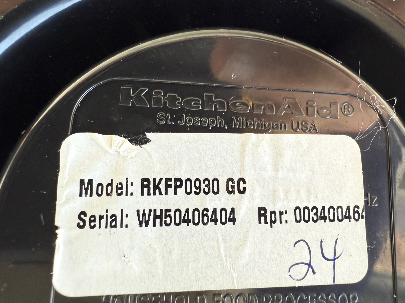 KITCHENAID FOOD PROCESSOR MODEL NO. RKFD0930 GC
