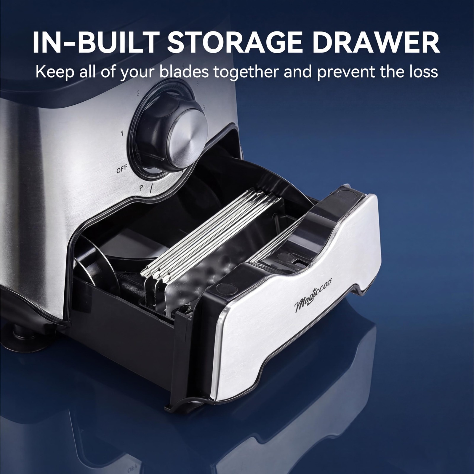 14-Cup Food Processor, 1000W Motor, Storage Drawer, Inox Color