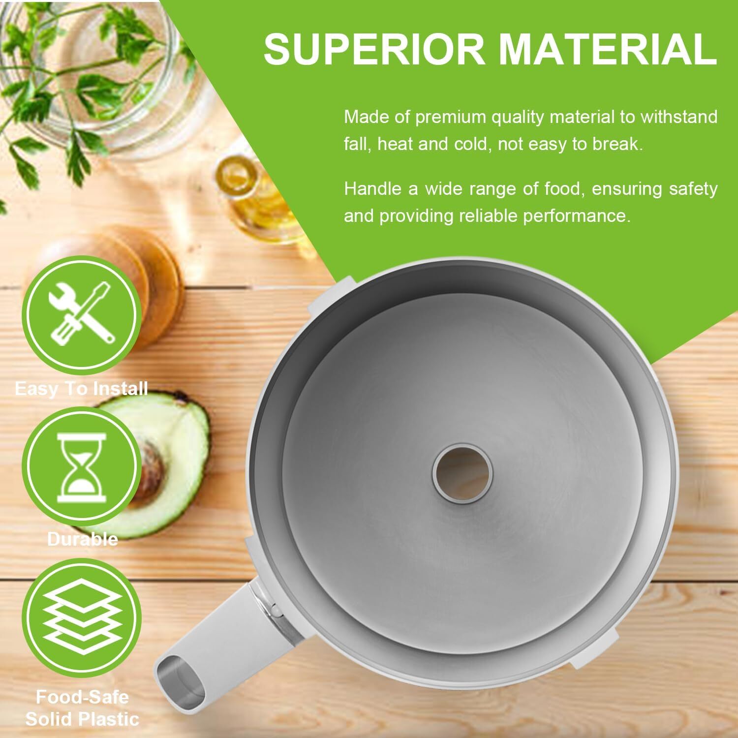 for Robot Coupe 112204 R2 R2N Food Processor Gray Cutter Bowl 3 Quart 112204S