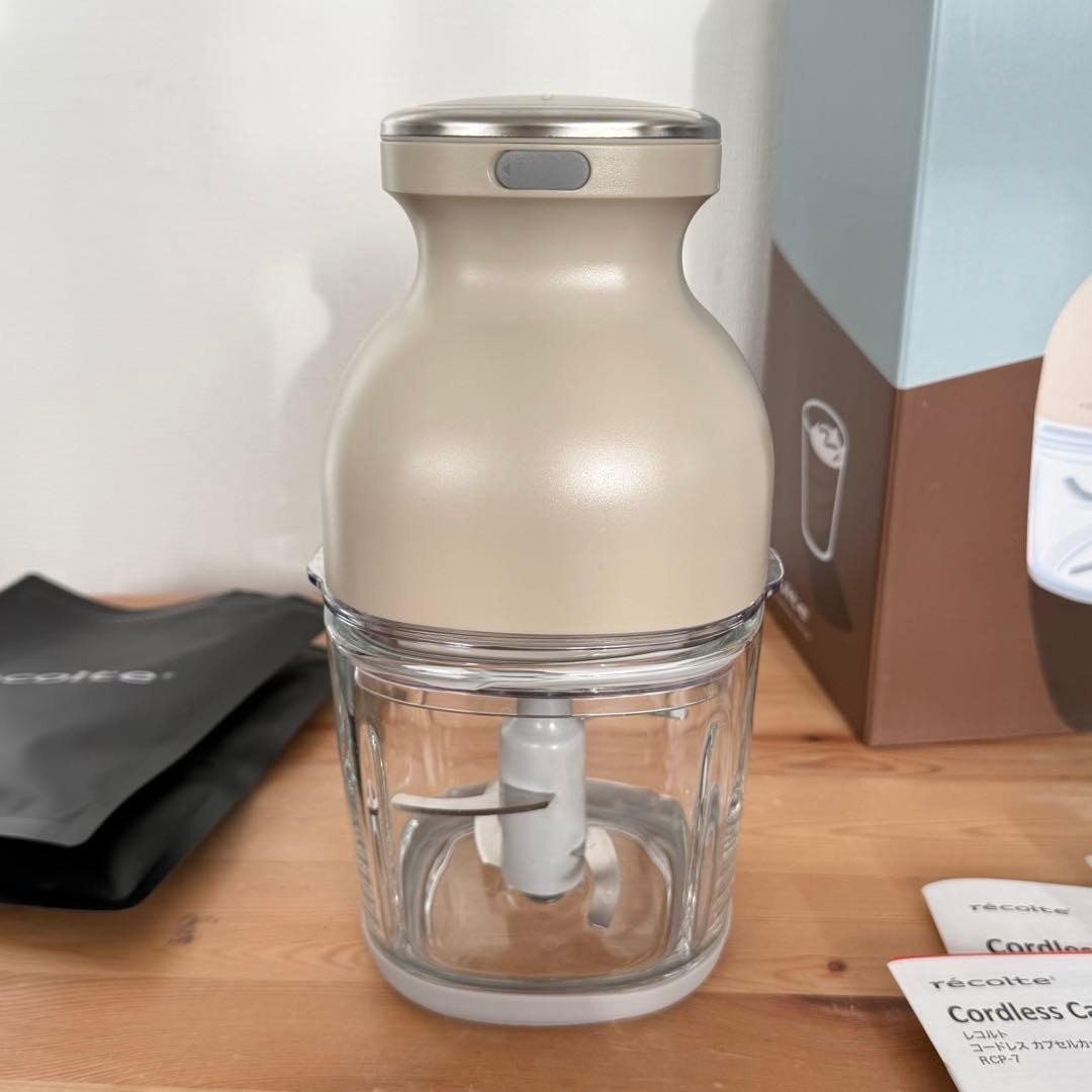 recolte Cordless Capsule Cutter Bonne RCP-7 USB Food Processor Blender Japan NEW