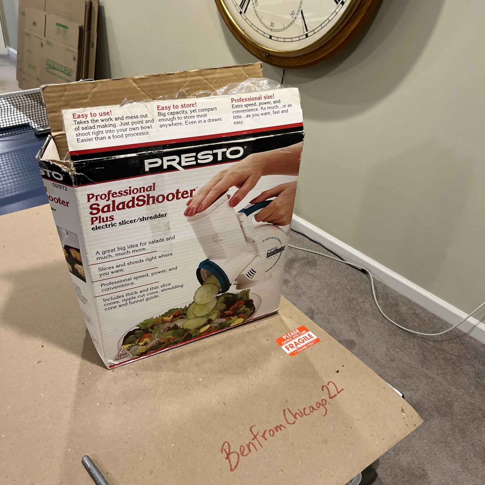 PRESTO Professional Salad Shooter PLUS Electric Slicer Shredder 02972 /Pre-Owned