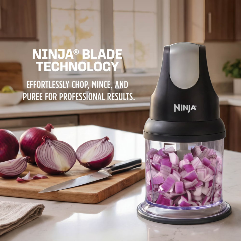 Ninja Express Chop Food Processor, 2-Cup Mini Chopper Blender Mincer, Gray NJ100