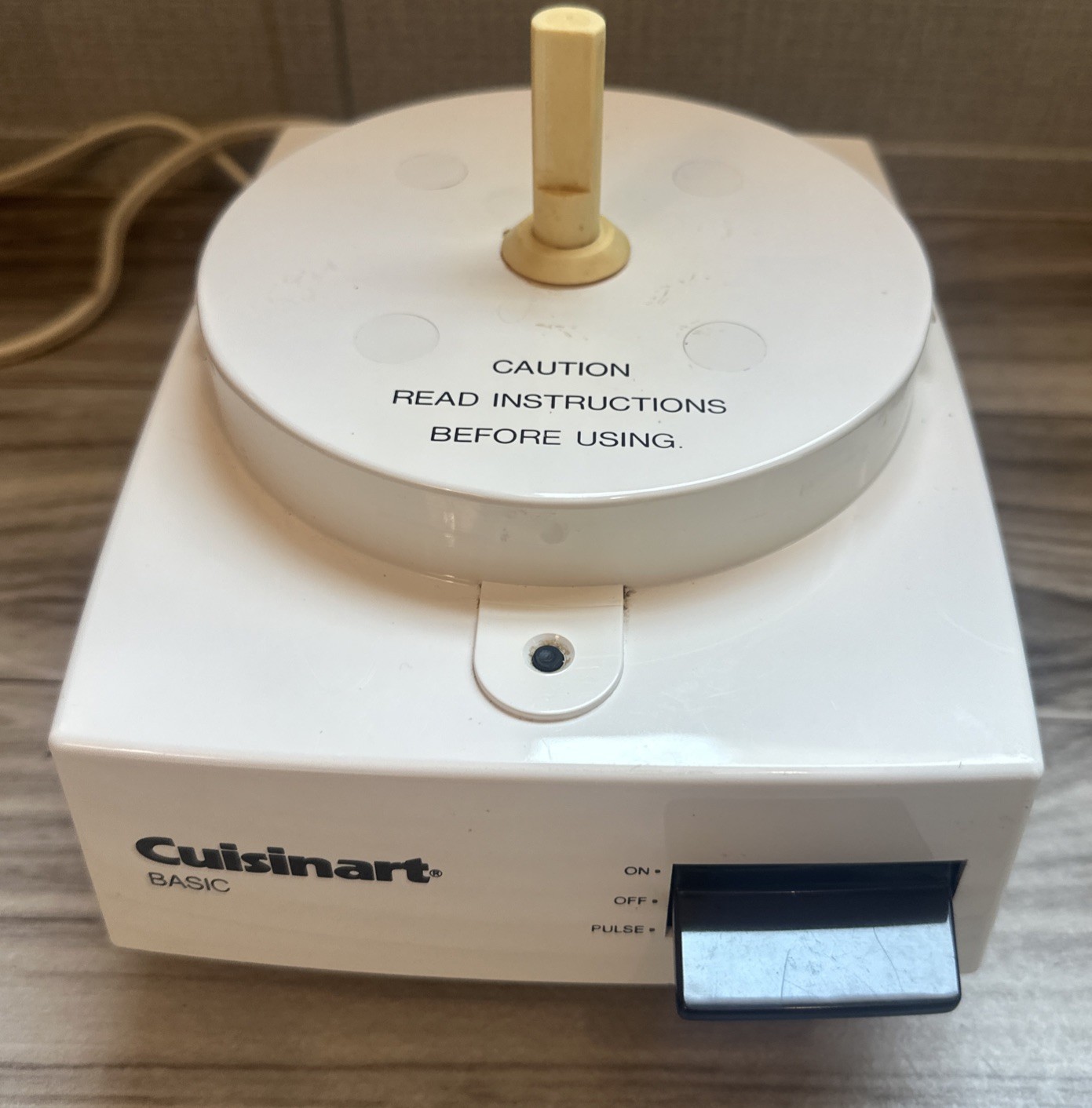 Vintage Cuisinart Basic Food Processor Beige Amber Made in Japan Tested Works