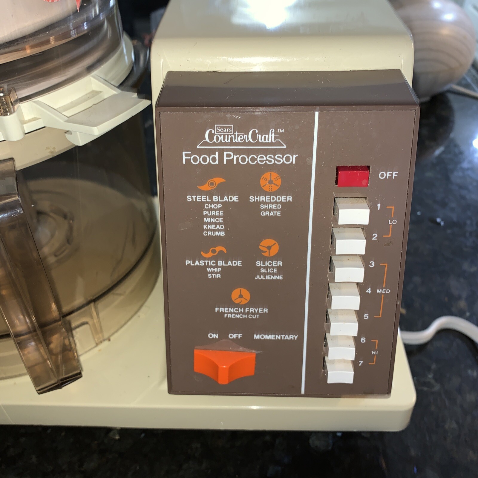 SEARS Vintage 7-SPEED Counter Craft FOOD PROCESSOR Model 400 WORKS