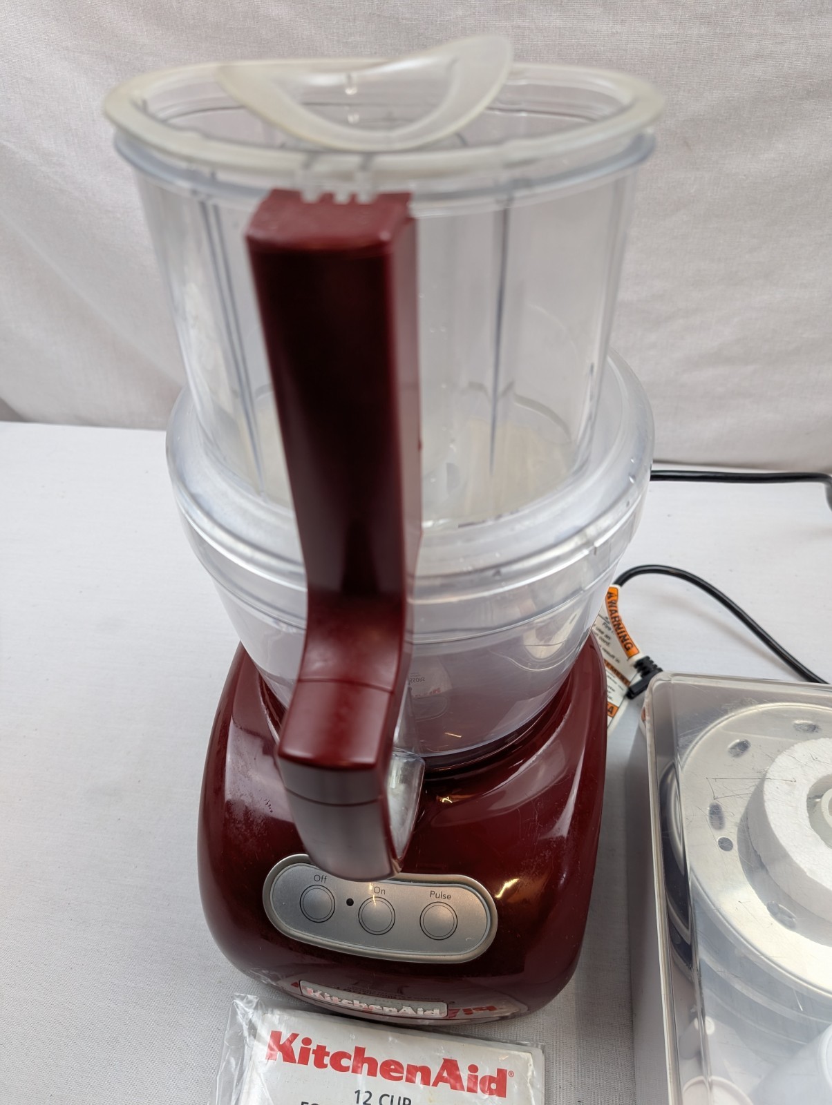 KITCHENAID 12 Cup Red Ultra Food Processor KFPW760QGC1 w/ Accessory Set & Manual