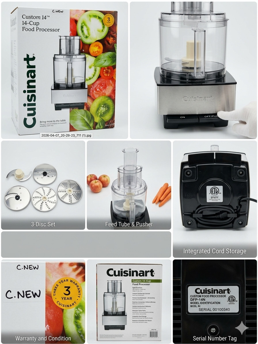 Cuisinart Custom 14-Cup Food Processor (Brushed Stainless Steel) – Brand New