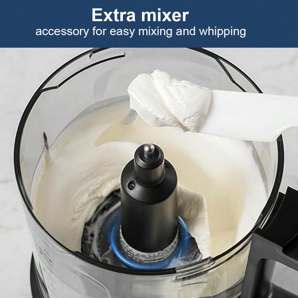 12-Cup 600W 11-Speed 4-in-1 Food Processor, Auto Clean & Timer, Stainless Steel