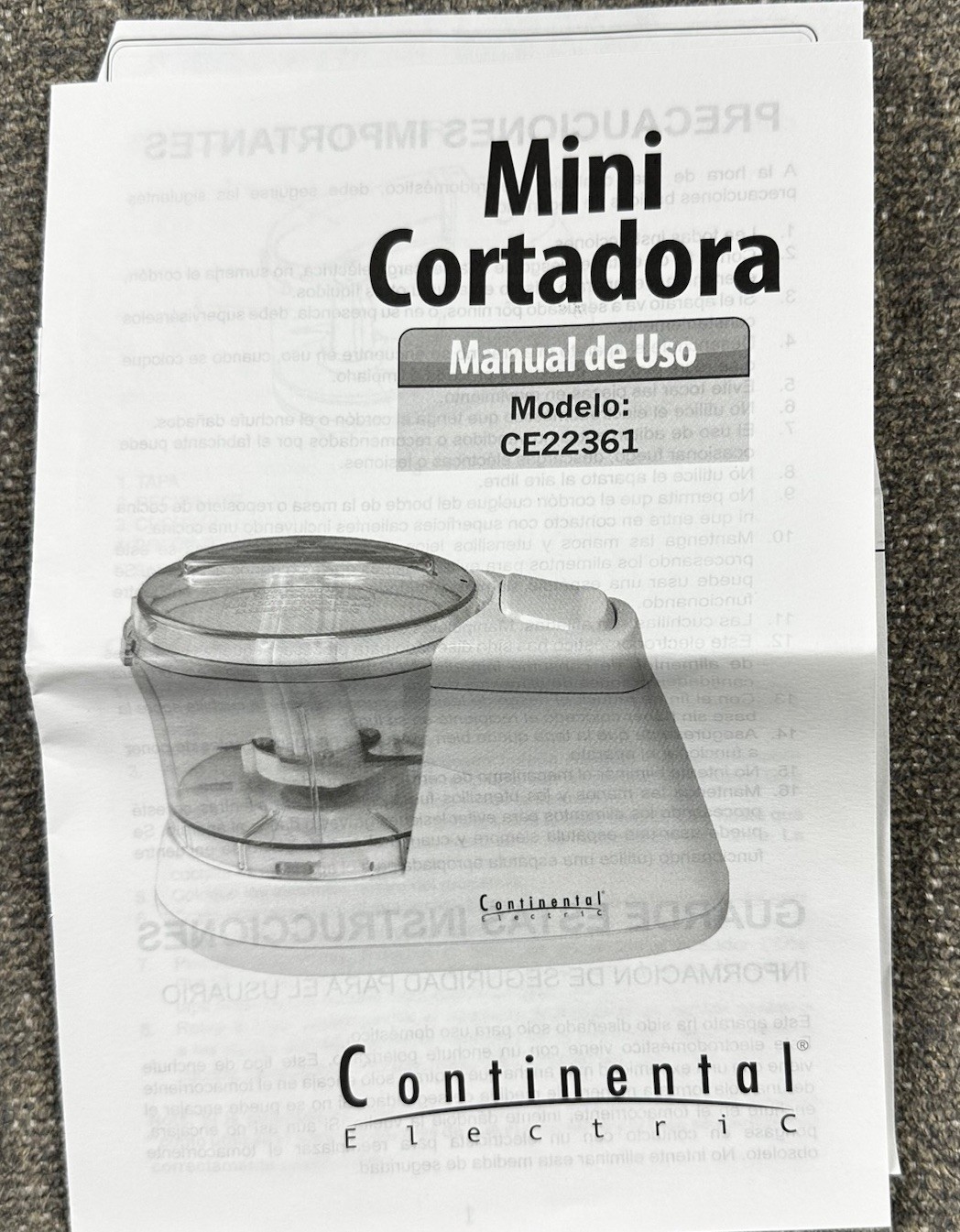 Mini Chopper 1.5cup Capacity by Continental