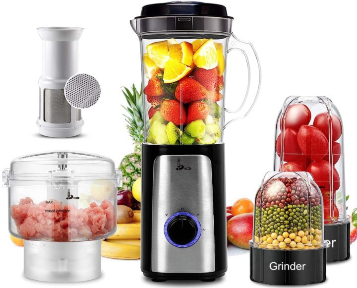 Batidora 5 en 1 350W con procesador, picadora y 2 velocidades ideal smoothies