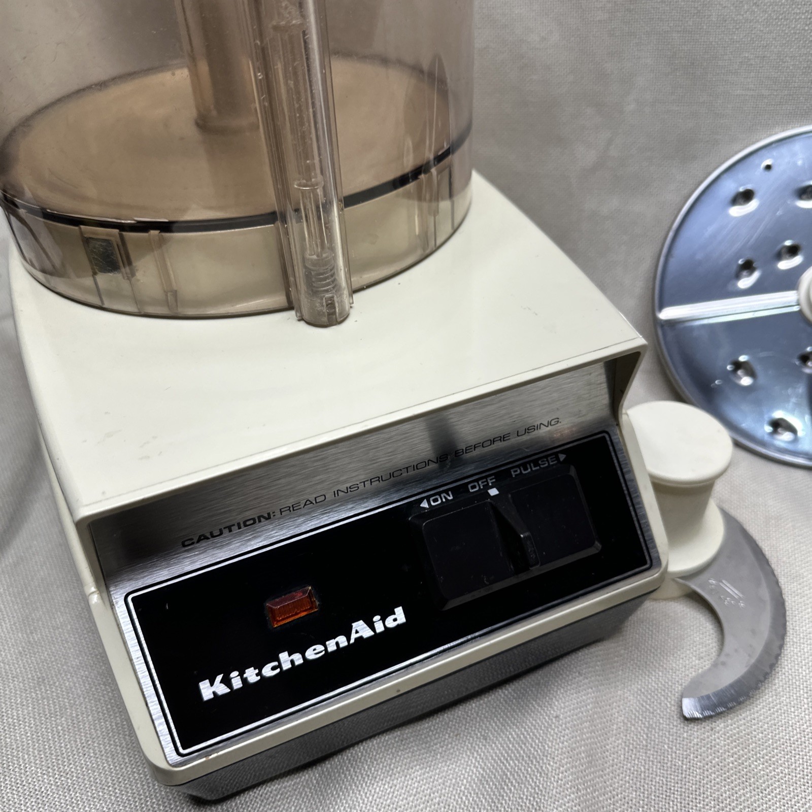Vintage KitchenAid KFP700 Food Processor Made in France READ Bowl Handle Broken