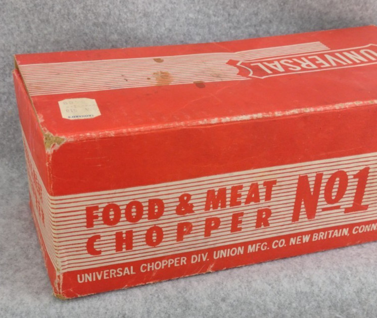 Vintage Universal Food & Meat Chopper Grinder No `1 Complete W/ Original Box