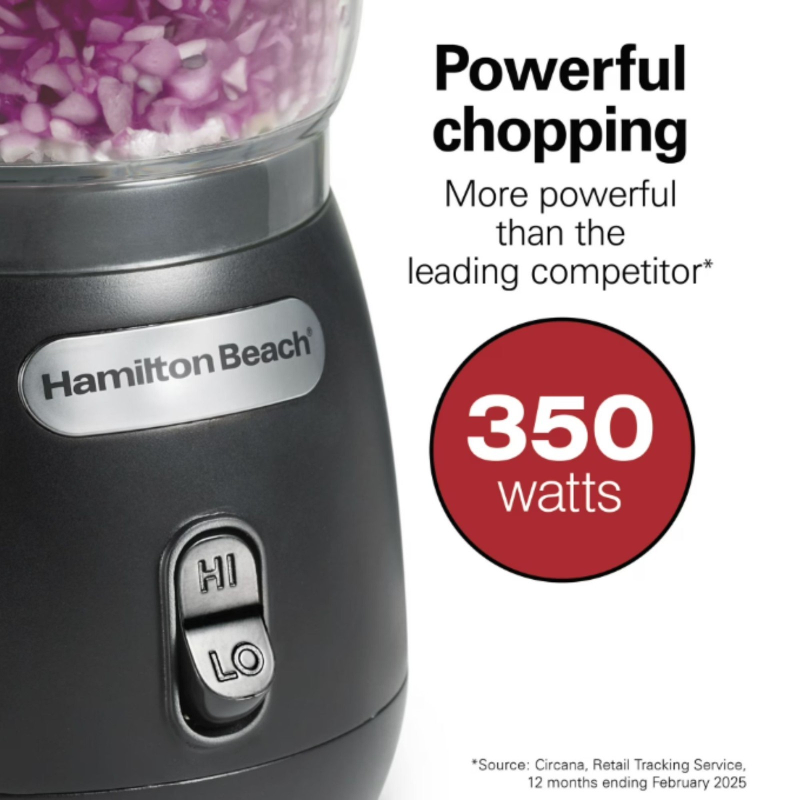 Hamilton Beach Food Chopper, 3 Cup, Stack & Press, 2 Speed, Mini Food Processor