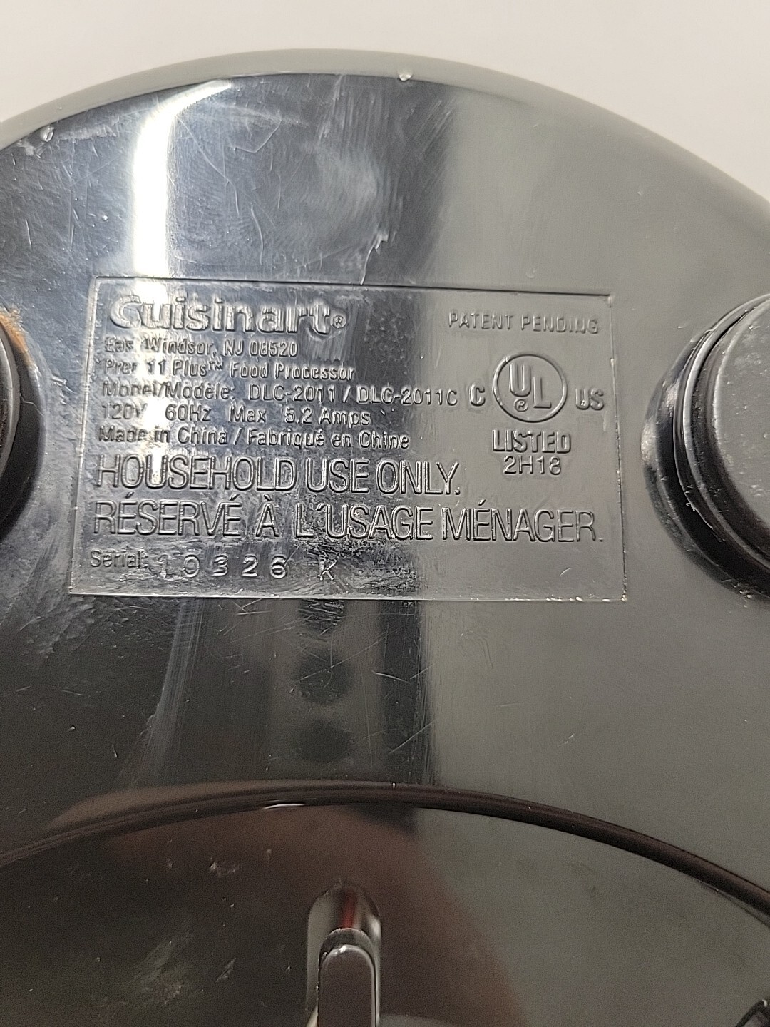 Cuisinart Custom Prep 11 Plus Food Processor Motor Base Only DLC-2011 Silver