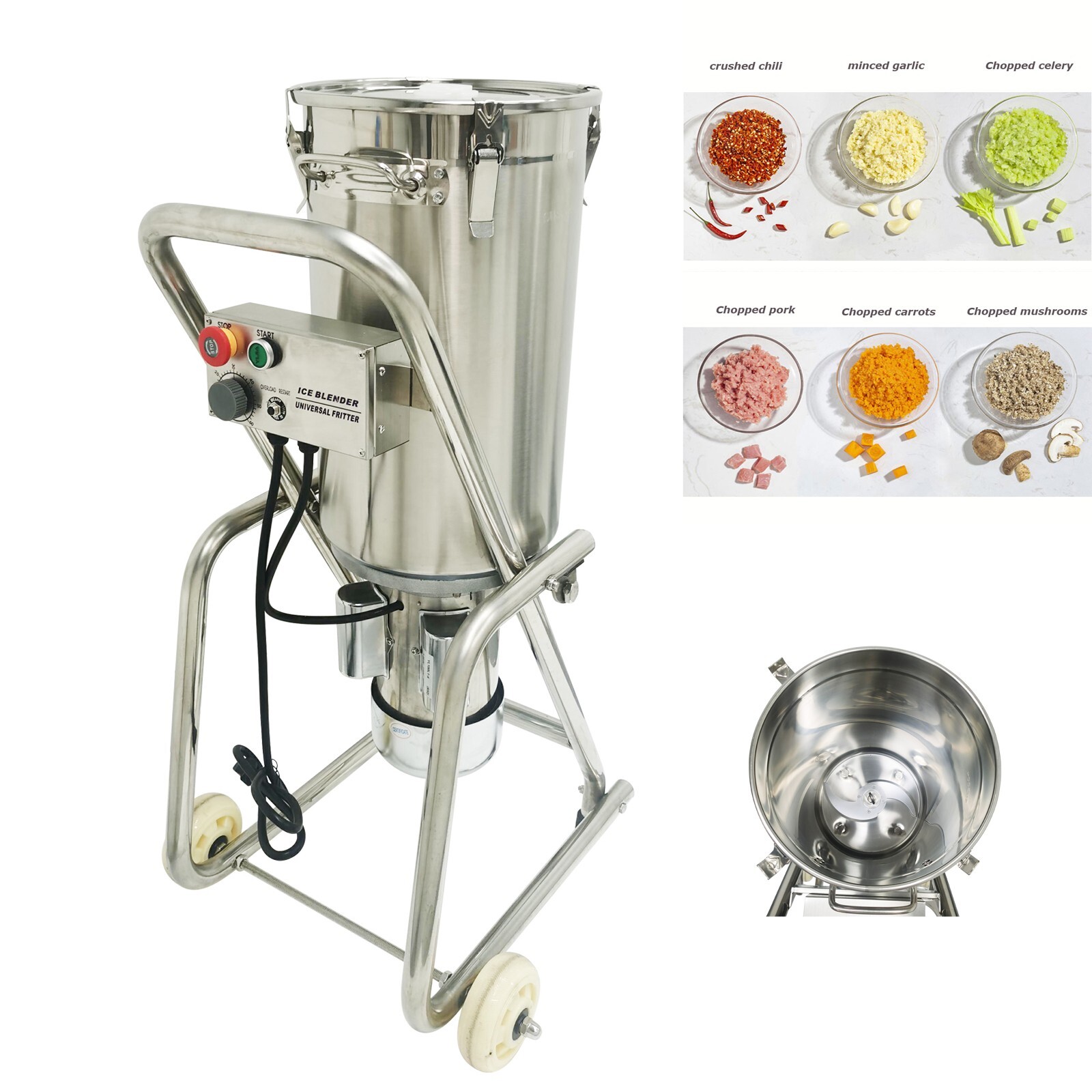 110V 32L Prep Food Processor Electric Vegetable Fruit Meat Food Chopper Grinder