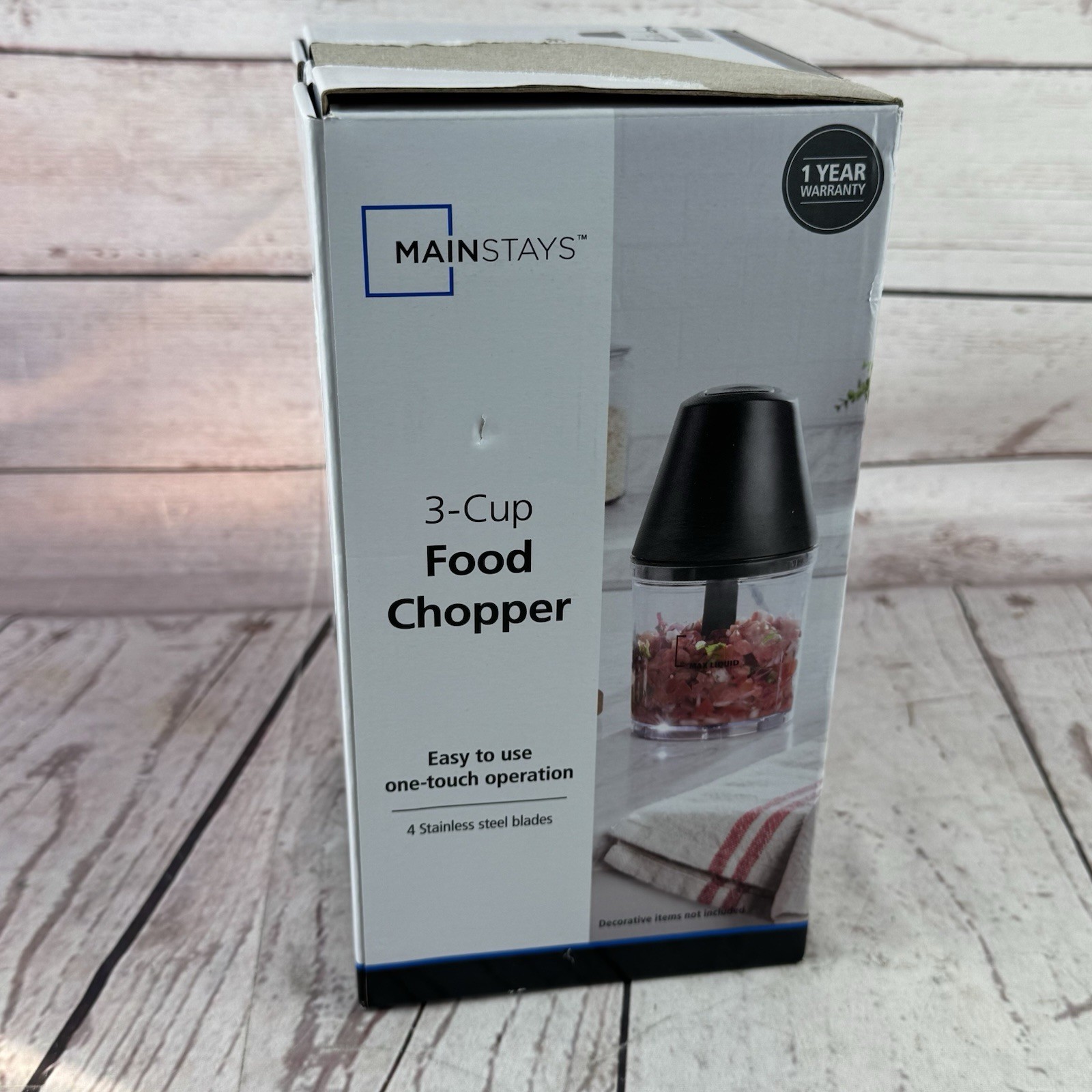 Mainstays 3 Cup Electric Food Chopper Black 125W Stainless Steel Blades